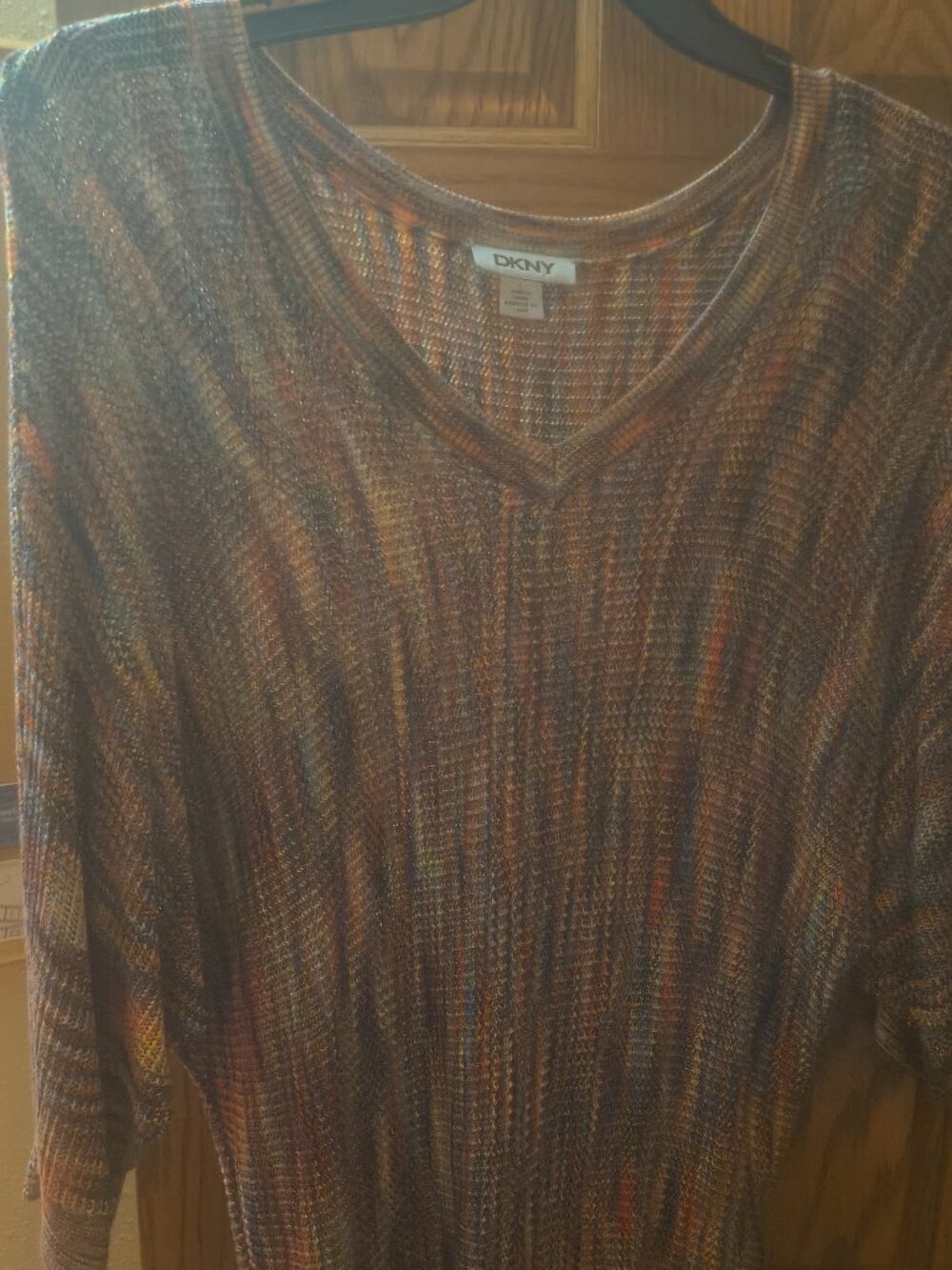 DKNY Rainbow Mesh Sweater Size Lg.